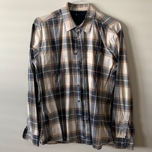 Men’s large Volcom plaid button down shirt